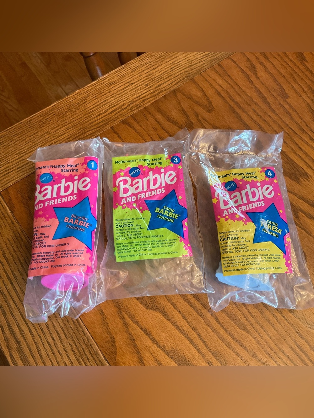 Vintage 1994 McDonald’s Happy Meal Barbie and Friends, Lot of 3, Sealed NIP